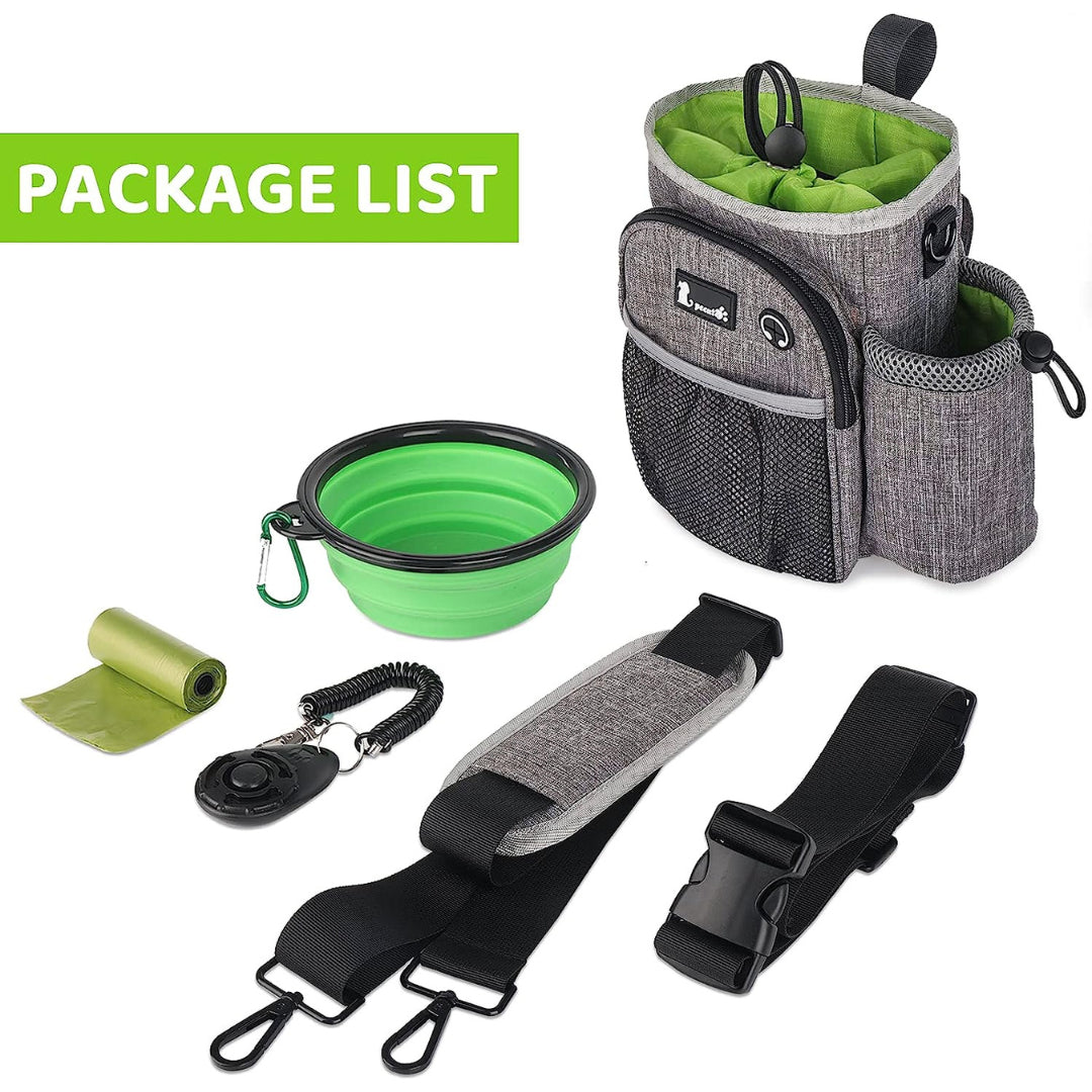 Pecute XL Waterproof Dog Walking Bag with Convenient Water Bottle Holder and Treat Pouch - Perfect for Adventurous Pet Owners!