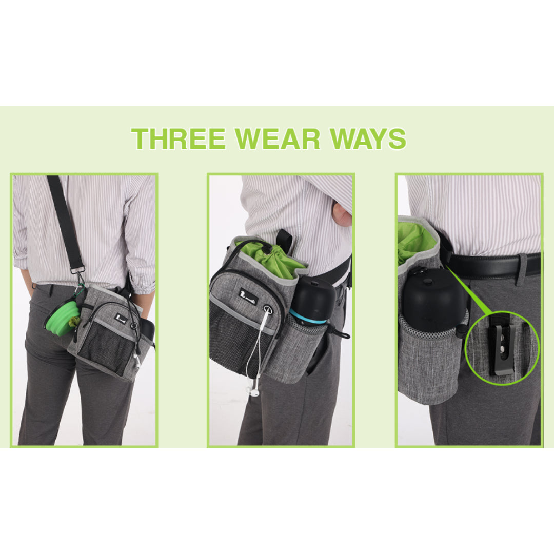 Pecute XL Waterproof Dog Walking Bag with Convenient Water Bottle Holder and Treat Pouch - Perfect for Adventurous Pet Owners!