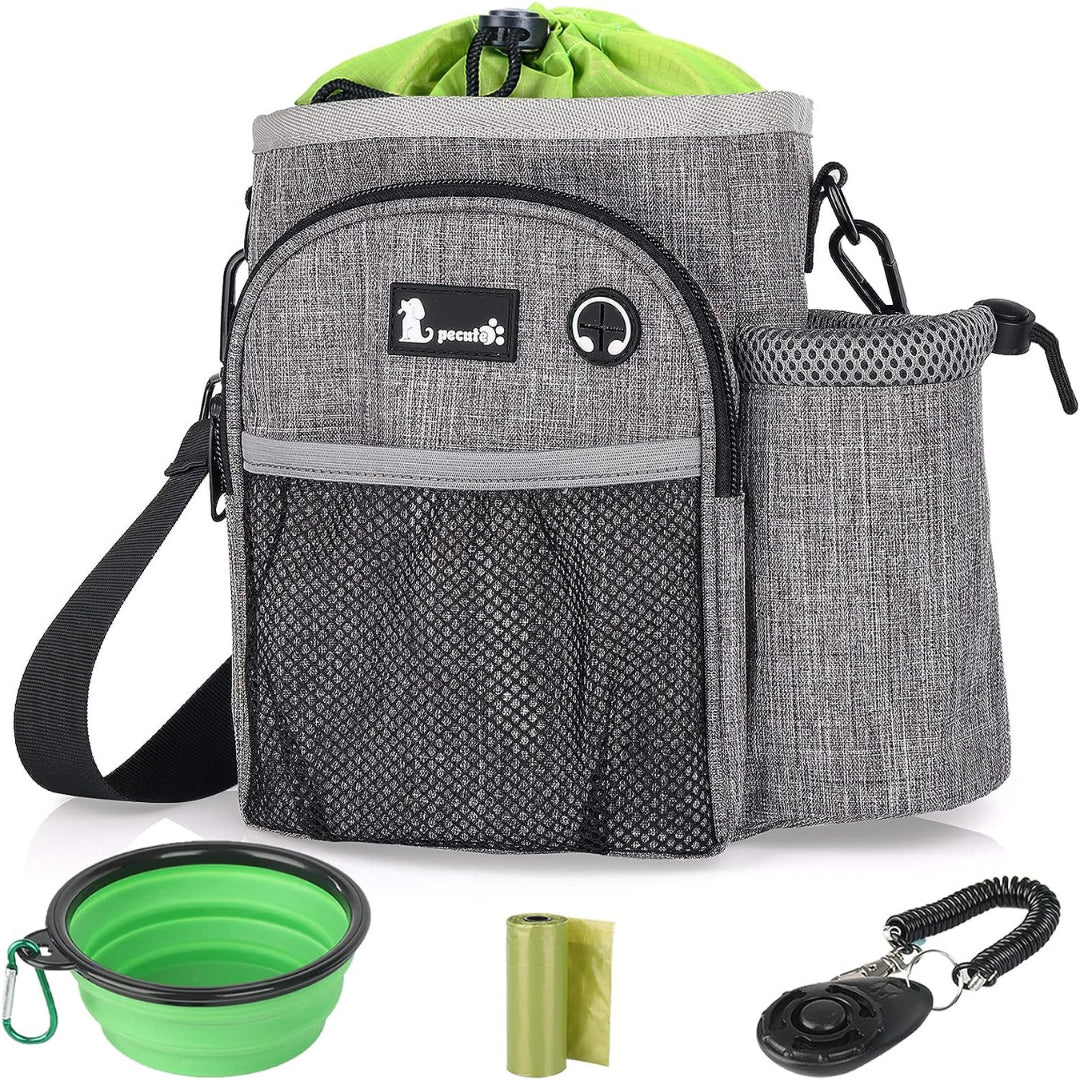 Pecute XL Waterproof Dog Walking Bag with Convenient Water Bottle Holder and Treat Pouch - Perfect for Adventurous Pet Owners!