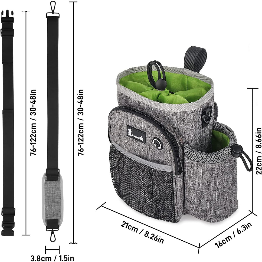 Pecute XL Waterproof Dog Walking Bag with Convenient Water Bottle Holder and Treat Pouch - Perfect for Adventurous Pet Owners!